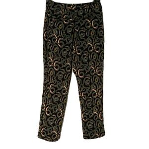 Wildfang Size 0 Black & Green The Empower Slim Cropped Trousers Serpentine Snake